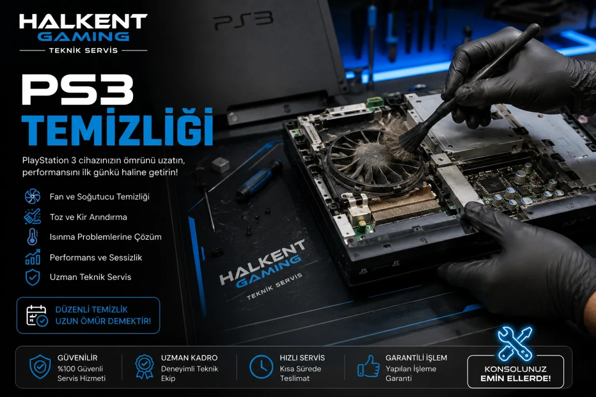 Halkent Gaming PS3 fan ve soğutucu temizliği teknik servis